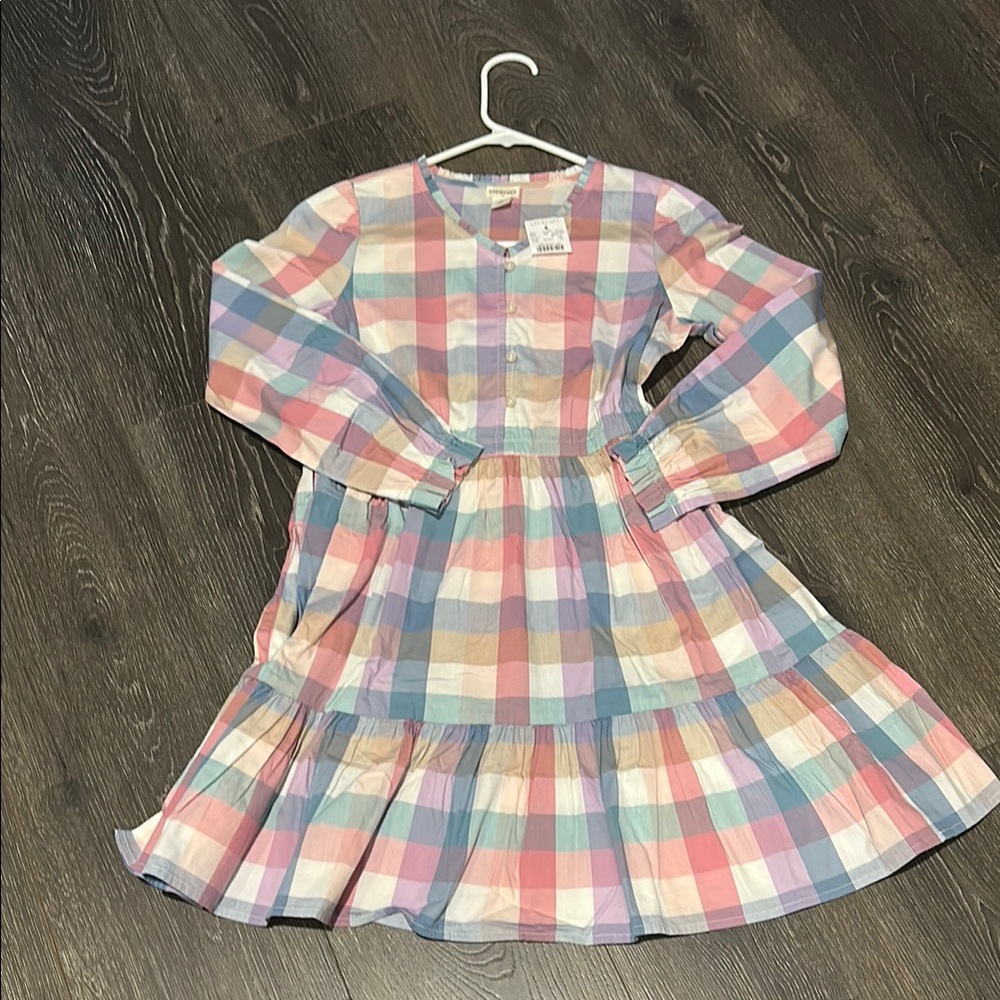 Crewcuts Pink and Blue Bishop Sleeve Sundress